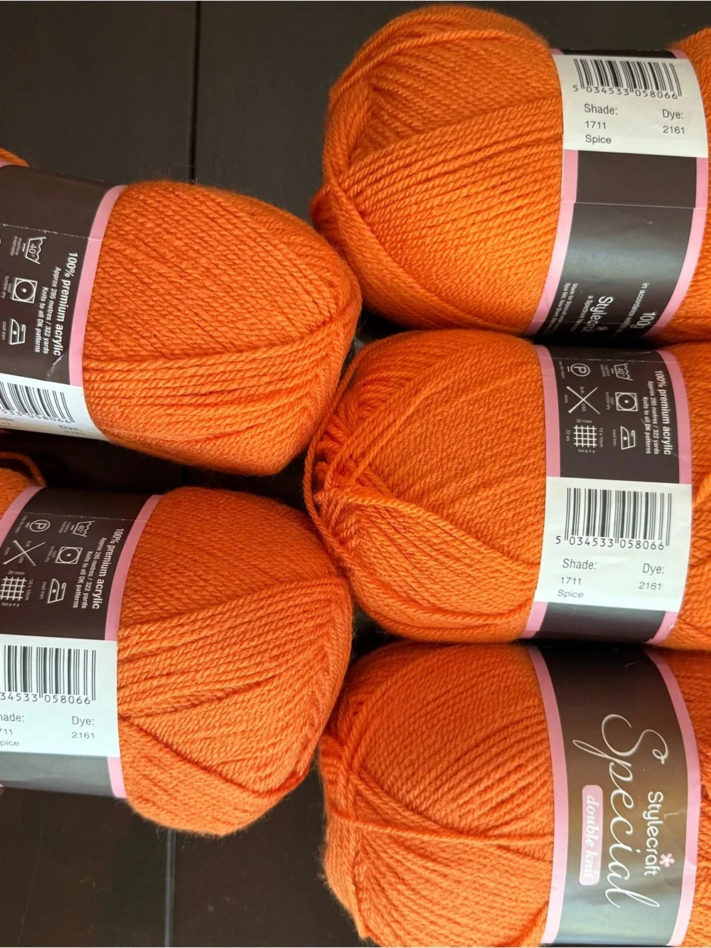 Stylecraft Special Double Knit Yarn - Bright Orange - Spice 5 Skeins